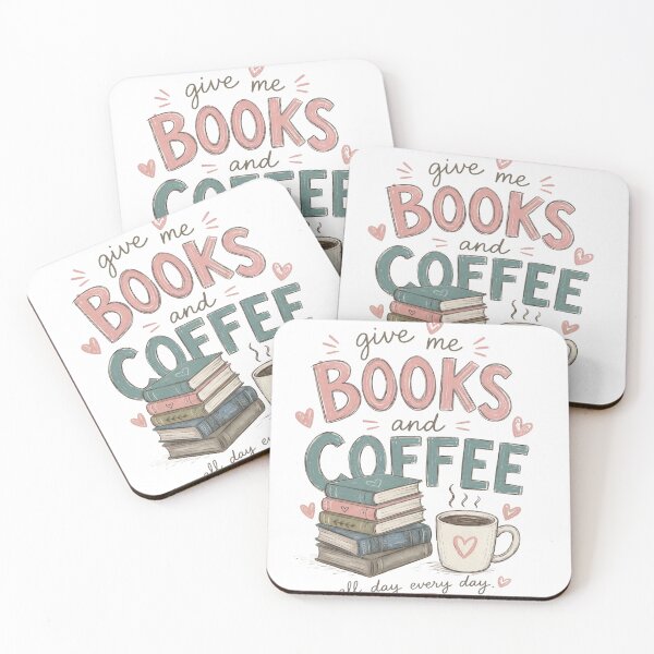 Item preview, Cozy Books and Coffee Whimsical Typography Art designed and sold by sanorastyle.