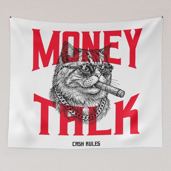 Item preview, Money Talk Cash Rules Cool Cat Graphic designed and sold by bolayousri.