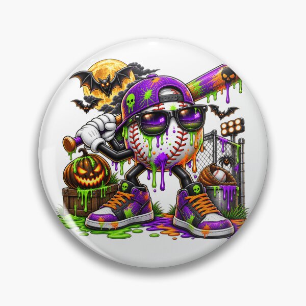 Item preview, Halloween Baseball Drip Character Spooky Sports Bat Pumpkin Season Baseball Lover designed and sold by 76Valeria.