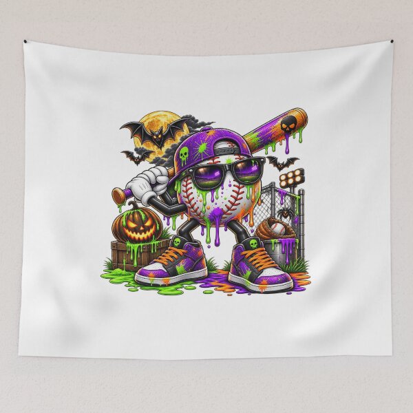 Item preview, Halloween Baseball Drip Character Spooky Sports Bat Pumpkin Season Baseball Lover designed and sold by 76Valeria.