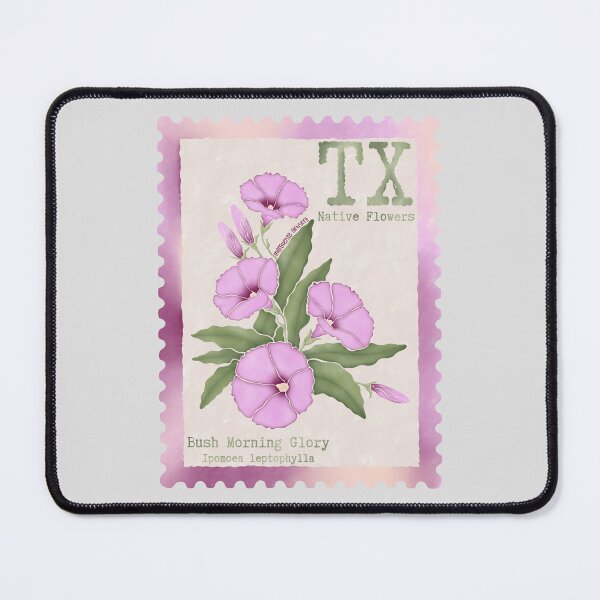 Item preview, Texas Native Flower Bush Morning Glory Watercolor Vintage Postage Stamp designed and sold by Marguerite Artistry.