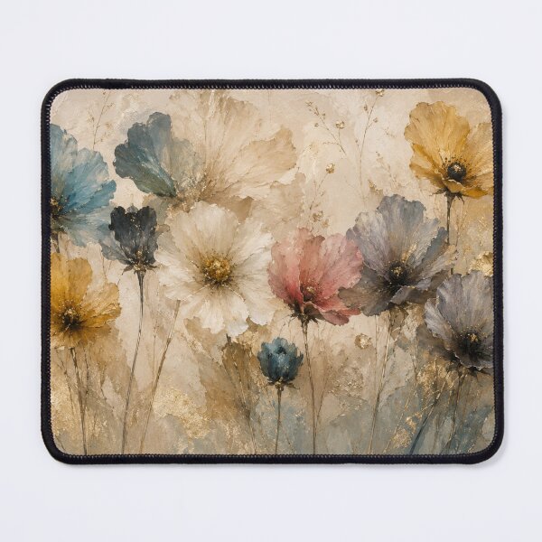 Item preview, Abstract Wildflower Meadow – Blue Gold Floral Art designed and sold by GSizzle1.