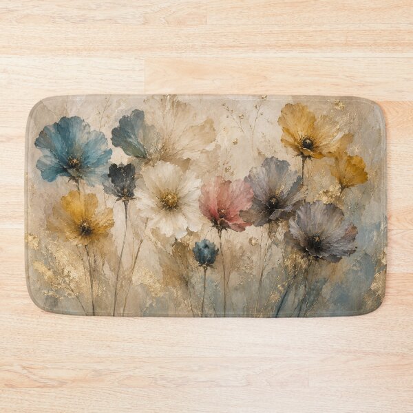 Artikelvorschau, Abstrakte Wildblumenwiese – Blau-Goldene Blumenkunst entworfen und verkauft von GSizzle1.
