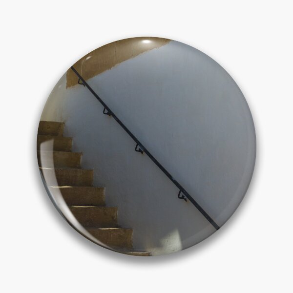 Item preview, Sunlit Stone Staircase With Black Handrail Along White And Beige Walls designed and sold by Nmallia.