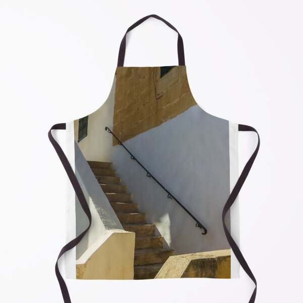 Item preview, Sunlit Stone Staircase With Black Handrail Along White And Beige Walls designed and sold by Nmallia.