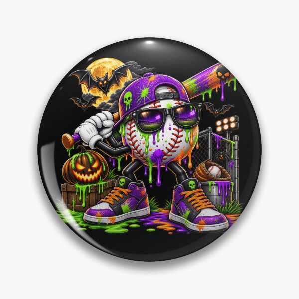 Item preview, Halloween Baseball Drip Character Spooky Sports Bat Pumpkin Season Baseball Lover designed and sold by 76Valeria.