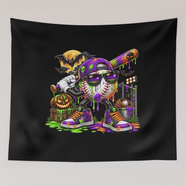 Item preview, Halloween Baseball Drip Character Spooky Sports Bat Pumpkin Season Baseball Lover designed and sold by 76Valeria.
