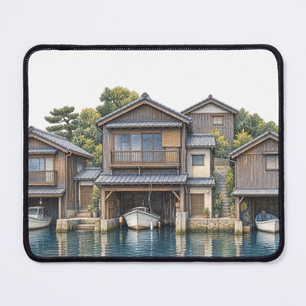 Item preview, Ine funaya boathouse in Kyoto Digital Watercolour designed and sold by FurusatoGallery.