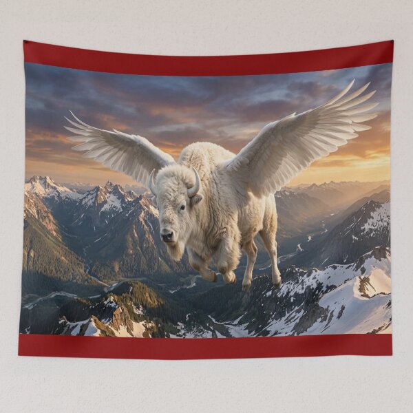 Item preview, white buffalo at sunset designed and sold by GAWPAWshop.