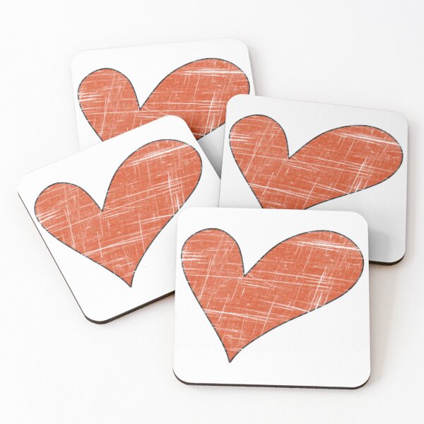 Item preview, White Scratch Textured Red Heart Doodle designed and sold by ZorianArt.