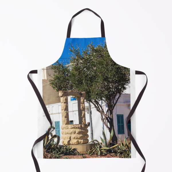 Item preview, Sunlit Stone Archway Garden With Olive Tree, White Mediterranean Buildings And Blue Shutters designed and sold by Nmallia.
