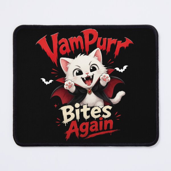 Item preview, Vampurr Bites Again Funny Cat designed and sold by TheEndDesign.