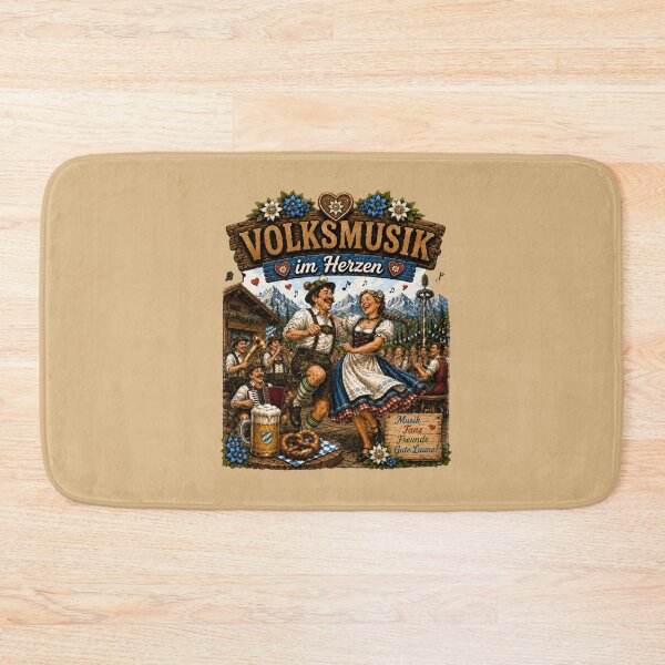 Item preview, Bavarian Folk Music & Beer Design – "Volksmusik im Herzen" designed and sold by Alpine-Ink.