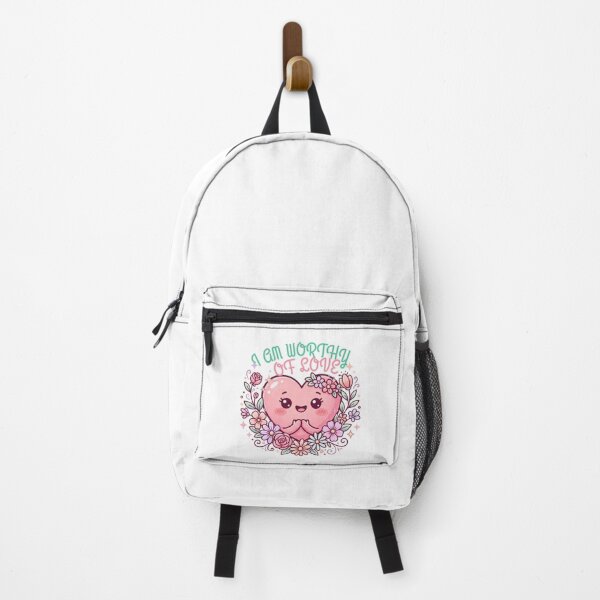 Item preview, I Am Worthy Of Love Positive Quote Cute Heart floral designed and sold by adlkh.