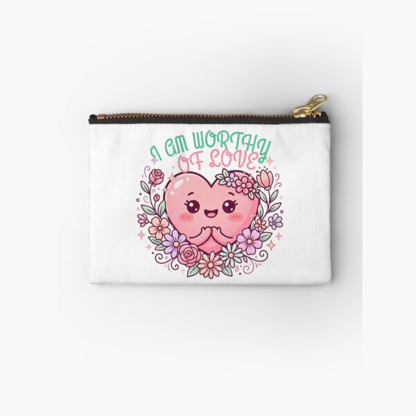 Item preview, I Am Worthy Of Love Positive Quote Cute Heart floral designed and sold by adlkh.