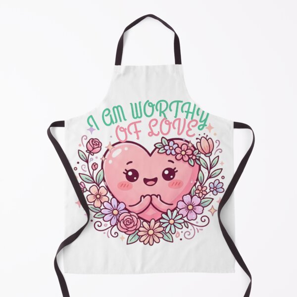 Item preview, I Am Worthy Of Love Positive Quote Cute Heart floral designed and sold by adlkh.