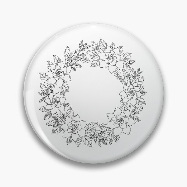Item preview, Gardenia Wreath Line Art Elegant White Floral Crown  designed and sold by RareBotanical .