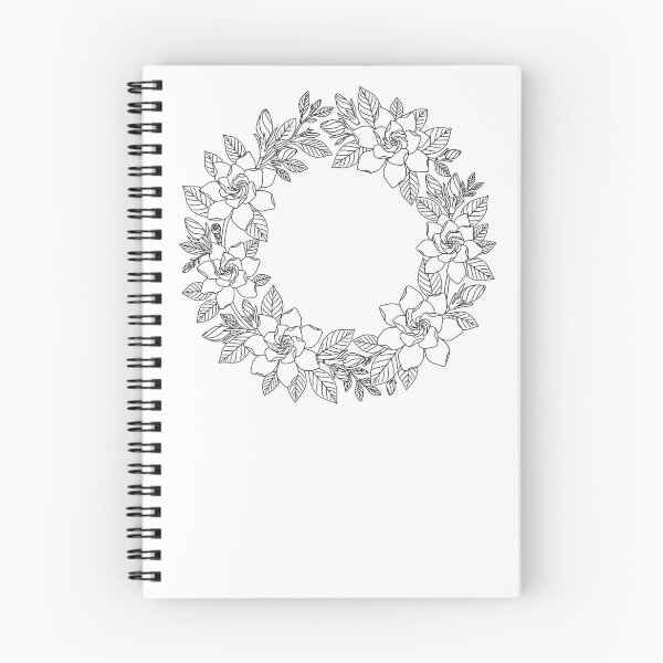 Item preview, Gardenia Wreath Line Art Elegant White Floral Crown  designed and sold by RareBotanical .