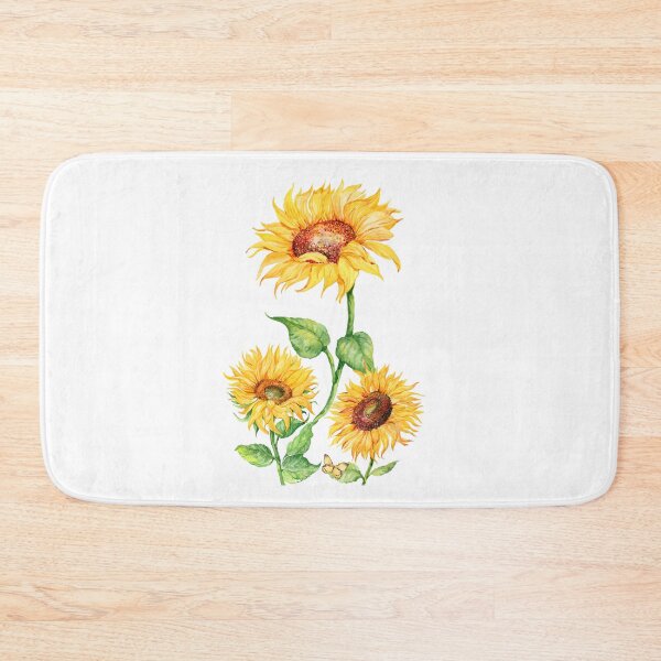 Item preview, Watercolor sunflowers with butterfly - Autumn floral decoration designed and sold by VibranPalette.