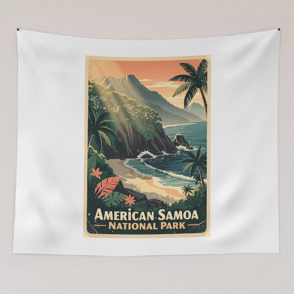 Item preview, American Samoa National Park Vintage Travel Art designed and sold by Teelogic.