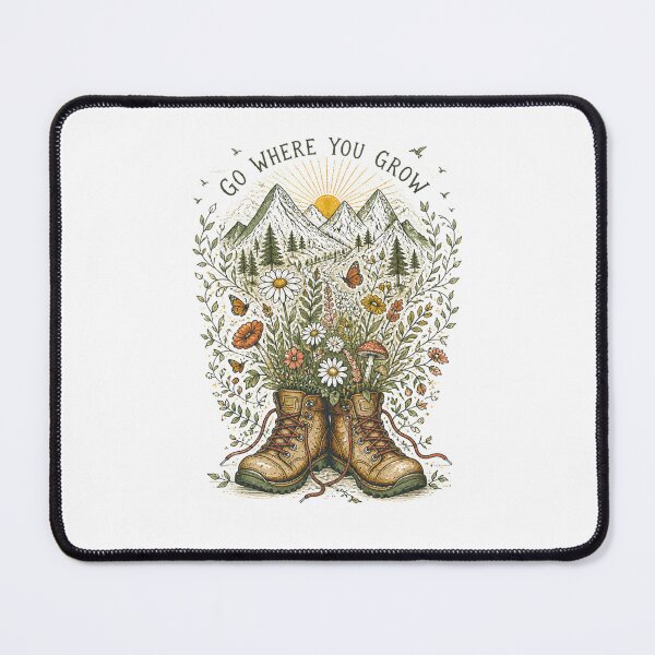 Item preview, Go Where You Grow Botanical Hiking Folk Art designed and sold by ice-apparel.