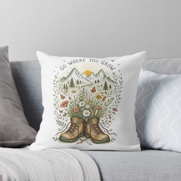 Item preview, Go Where You Grow Botanical Hiking Folk Art designed and sold by ice-apparel.