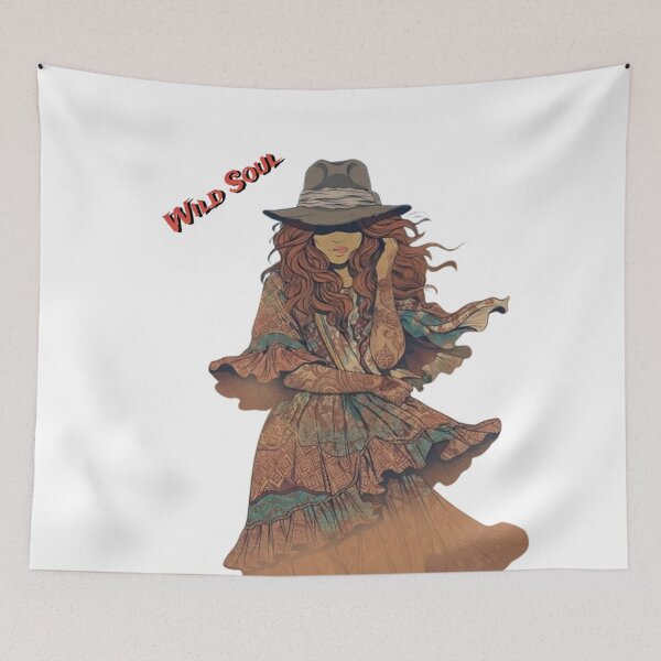 Item preview, Wild Soul Boho Girl: Bohemian Vintage Art Print designed and sold by AfresStudio.