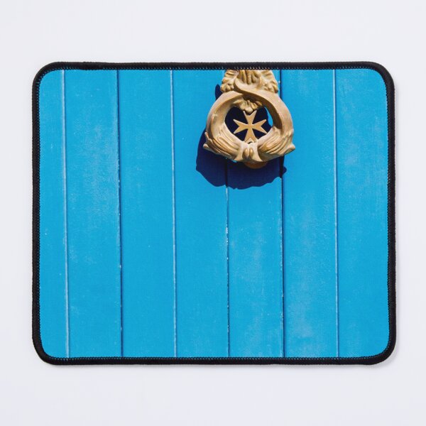 Item preview, Blue Door With Gold Knocker: Elegant Close-Up Of Architectural Detail For Home Exterior designed and sold by Nmallia.