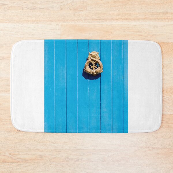 Item preview, Blue Door With Gold Knocker: Elegant Close-Up Of Architectural Detail For Home Exterior designed and sold by Nmallia.