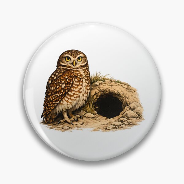Item preview, Burrowing owl next to a burrow in the prairie designed and sold by Daily Quirk.