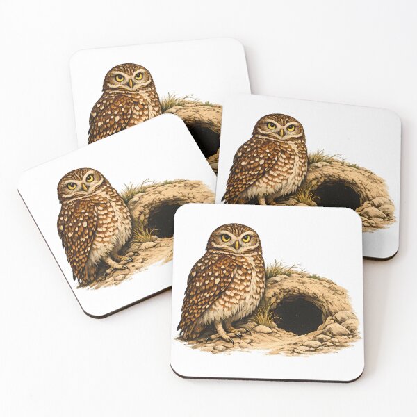 Item preview, Burrowing owl next to a burrow in the prairie designed and sold by Daily Quirk.