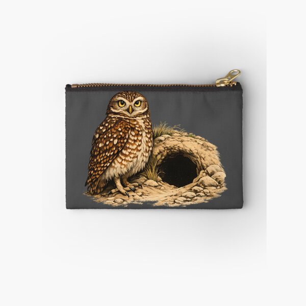 Item preview, Burrowing owl next to a burrow in the prairie designed and sold by Daily Quirk.