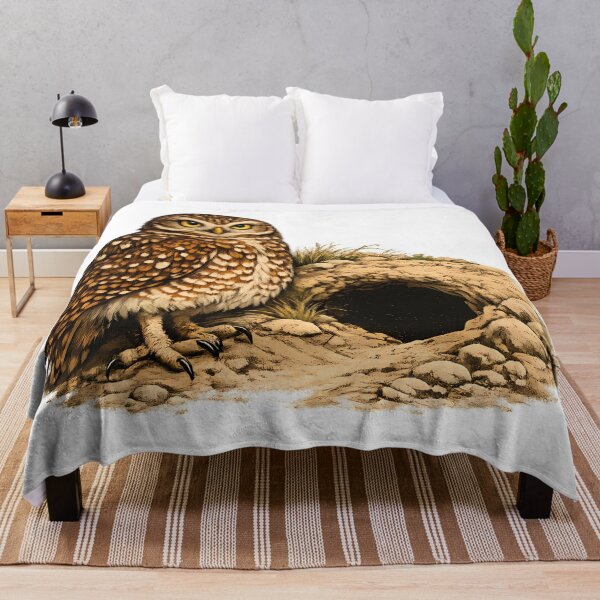 Item preview, Burrowing owl next to a burrow in the prairie designed and sold by Daily Quirk.
