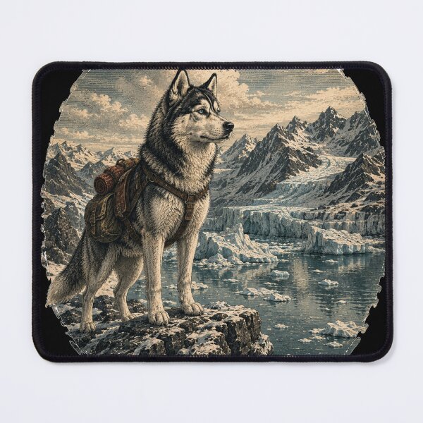Item preview, Vintage Siberian Husky Glacier Adventure designed and sold by ARDELVEX STUDIO.