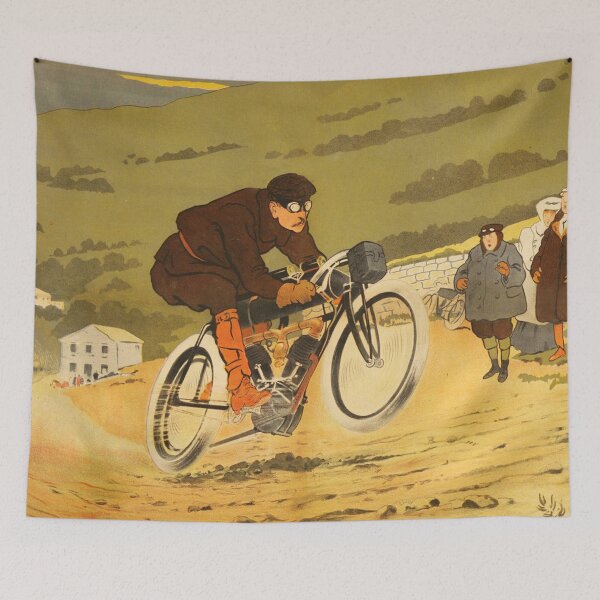 Item preview, Vintage Motorcycle Wall Art, Antique Motorcycle Racing Print, Retro Cycling Illustration designed and sold by RickE.