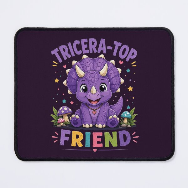 Item preview, Tricera‑Top Friend – Cute Purple Dinosaur Cartoon Illustration designed and sold by Dogandesighn.