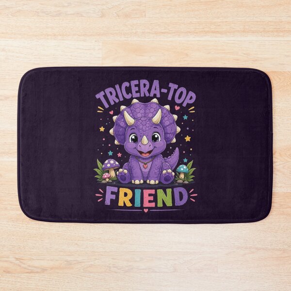 Item preview, Tricera‑Top Friend – Cute Purple Dinosaur Cartoon Illustration designed and sold by Dogandesighn.