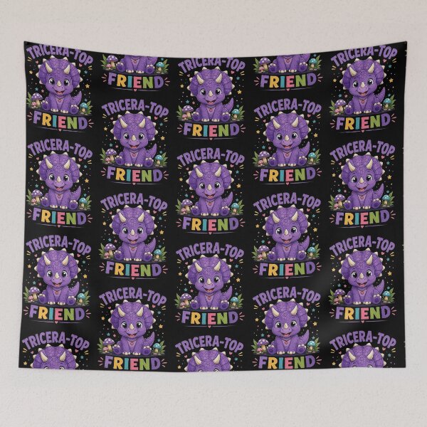 Item preview, Tricera‑Top Friend – Cute Purple Dinosaur Cartoon Illustration designed and sold by Dogandesighn.