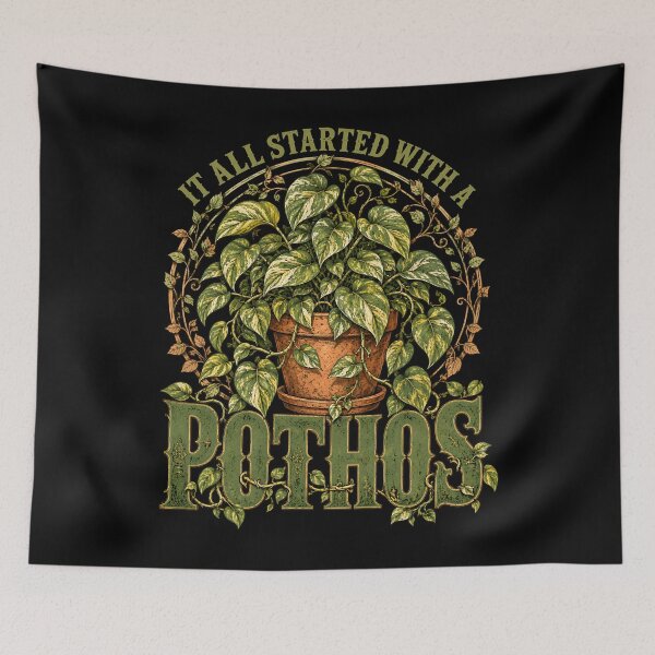 Item preview, It All Started With a Pothos T-Shirt, Pothos Plant Lover Gift, Houseplant Lover Graphic Tee, Funny Plant Mom Gift, Plant Lover Tee designed and sold by Merchall  store.
