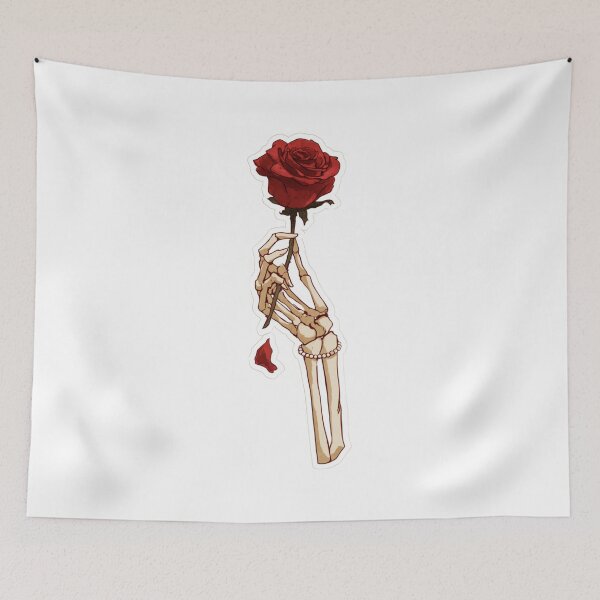 Item preview, Skeleton Hand with Rose Dark Romantic Goth Art designed and sold by DreamelleStudio.