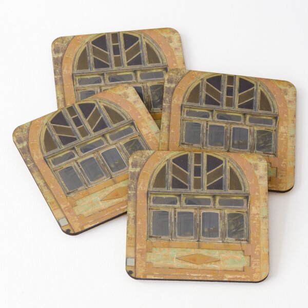 Item preview, Weathered Arch Window With Peeling Paint On A Vintage Building Facade designed and sold by Nmallia.