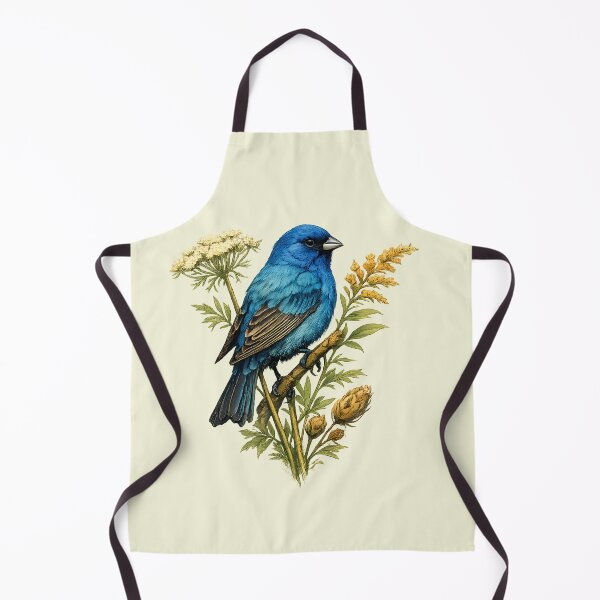 Item preview, Indigo bunting on a wild meadow stem designed and sold by Daily Quirk.