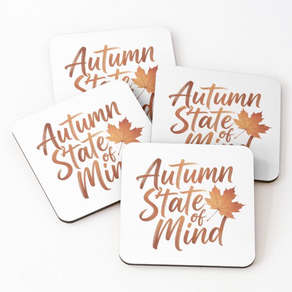 Item preview, Autumn State of Mind – Watercolor Maple Leaf Typography designed and sold by KRStyleClub.