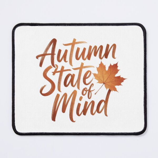 Item preview, Autumn State of Mind – Watercolor Maple Leaf Typography designed and sold by KRStyleClub.