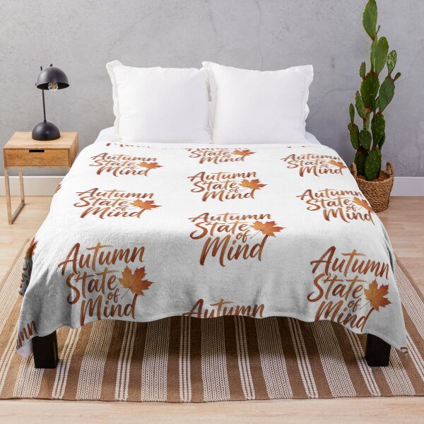 Item preview, Autumn State of Mind – Watercolor Maple Leaf Typography designed and sold by KRStyleClub.