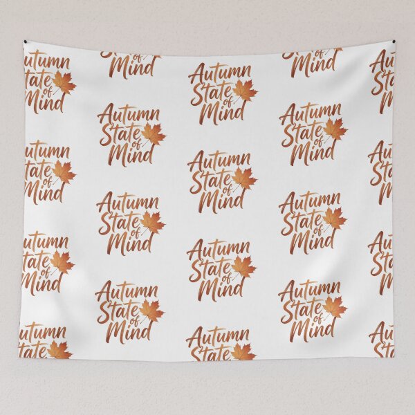 Item preview, Autumn State of Mind – Watercolor Maple Leaf Typography designed and sold by KRStyleClub.