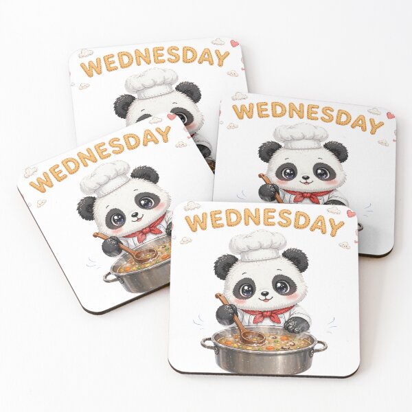 Item preview, Cute Panda Chef Cooking Soup on Wednesday - Kawaii Kitchen Art designed and sold by Surviving Monday Club.