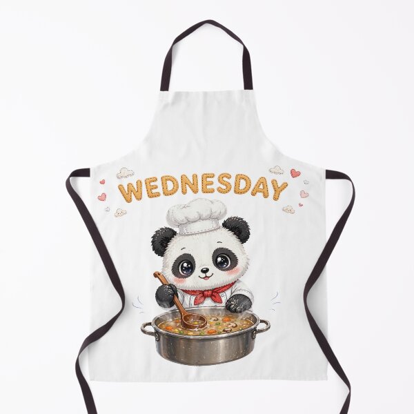 Item preview, Cute Panda Chef Cooking Soup on Wednesday - Kawaii Kitchen Art designed and sold by Surviving Monday Club.