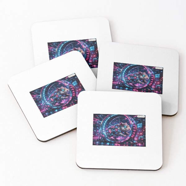 Item preview, Cybernetic Hamster in Neon Wheel – Futuristic Sci‑Fi Art designed and sold by synthesisnft.