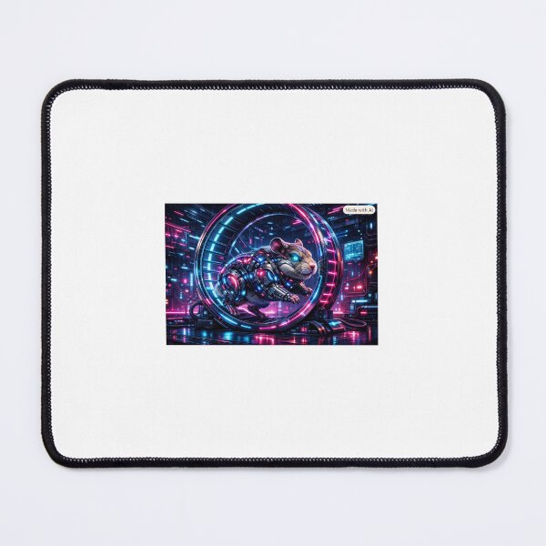 Item preview, Cybernetic Hamster in Neon Wheel – Futuristic Sci‑Fi Art designed and sold by synthesisnft.